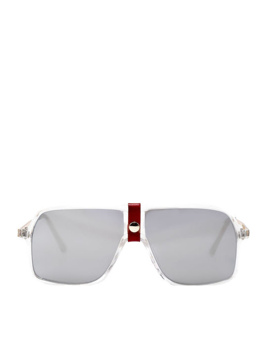 Olympus Sunglasses Unisex Sunglasses with Transparent Metal Frame and Gray Lens