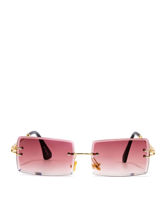 Olympus Sunglasses Chimera Unisex Sunglasses with Gold Metal Frame and Pink Gradient Lens