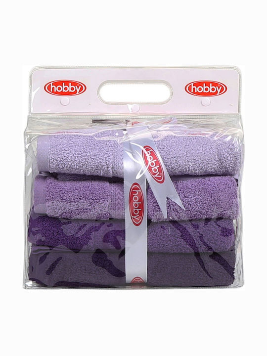 Mijolnir Σετ Πετσέτες Μπάνιου 4τμχ Rainbow 50x90εκ. Lilac Βάρους 500gr/m²