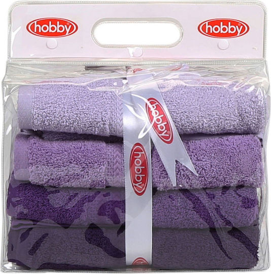 Mijolnir Σετ Πετσέτες Μπάνιου 4τμχ Rainbow 50x90εκ. Lilac Βάρους 500gr/m²