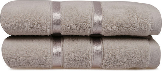 Mijolnir Badetuch-Set 2 Stück Dolce Hellbraun Gewicht 560gr/m²