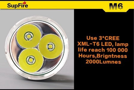 Superfire Φακός LED με Μέγιστη Φωτεινότητα 2000lm