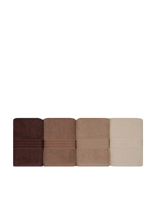 Mijolnir Bath Towels Set 4pcs Rainbow Brown Weight 500gr/m²