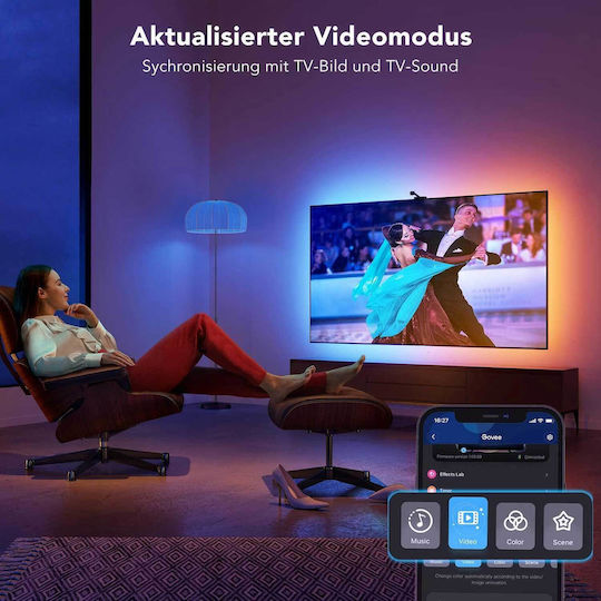Govee Smart LED Strip Dreamview T1 Wi-Fi TV Light Orange Light