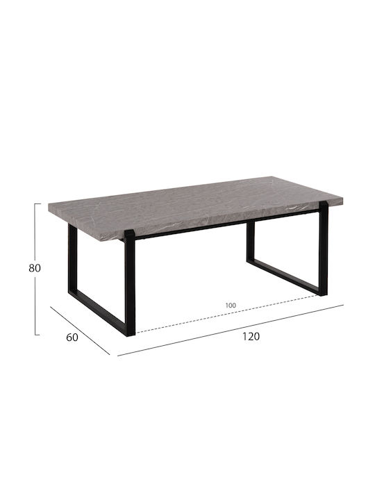 Rectangular Coffee Table Wooden Grey L120xW60xH46cm.