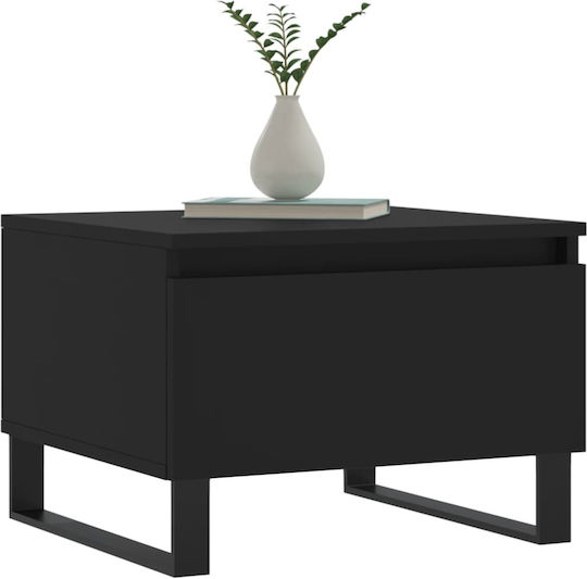 vidaXL Rechteckiger Beistelltisch Aus Holz mit Schubladen Schwarz 2 Stück M50xT46xH35cm