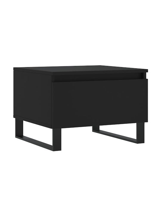 vidaXL Rechteckiger Beistelltisch Aus Holz mit Schubladen Schwarz 2 Stück M50xT46xH35cm