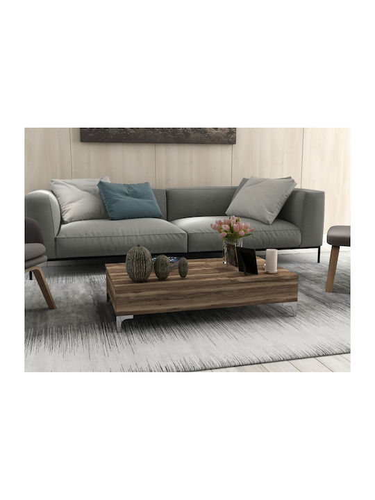Rectangular Side Table Brezza Wooden with Lifting Mechanism Melamine W69.2xL121xH28cm