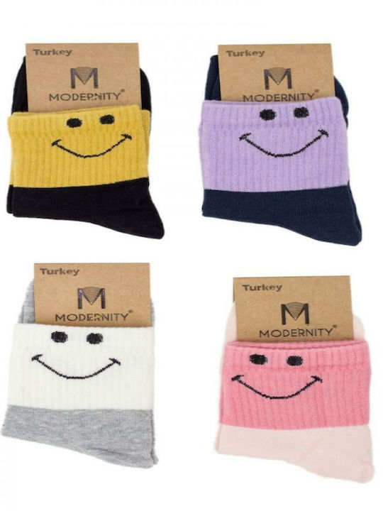 Modernty Smile Γυναικείες Κάλτσες Πολύχρωμες 4Pack