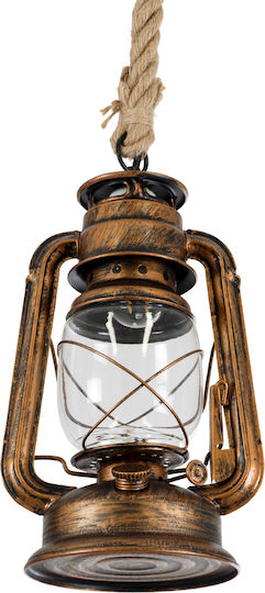 GloboStar BARBAROSSA Bronze Ceiling Light with Rope for E27 Socket 18x18x28cm