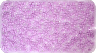 Keskor Bathtub Mat Flower with Suction Cups Purple 35x65cm