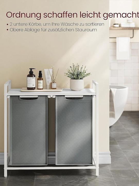 Vasagle Laundry Basket Fabric 92l with Lid 73x33x72cm White
