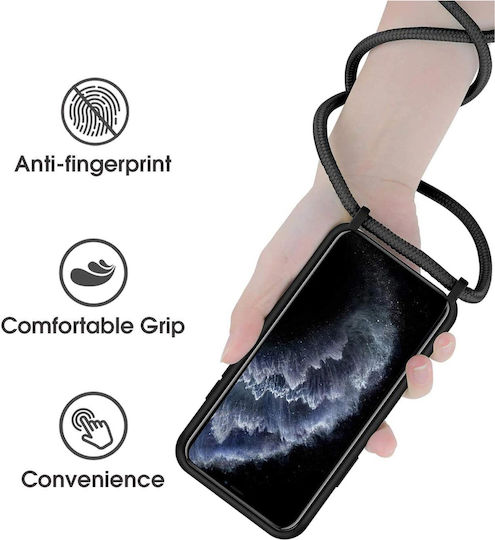 Liquid Back Cover Σιλικόνης με Λουράκι Χακί (iPhone 15 Plus)