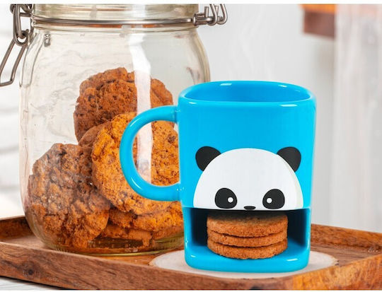 Total Gift Panda Biscuit Керамична Чаша Синя 250ml