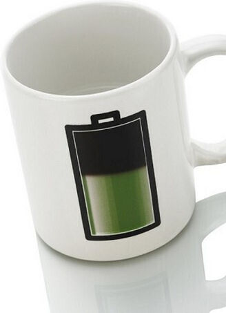 Kikkerland Battery Heat Change Mug Ceramic White CU41