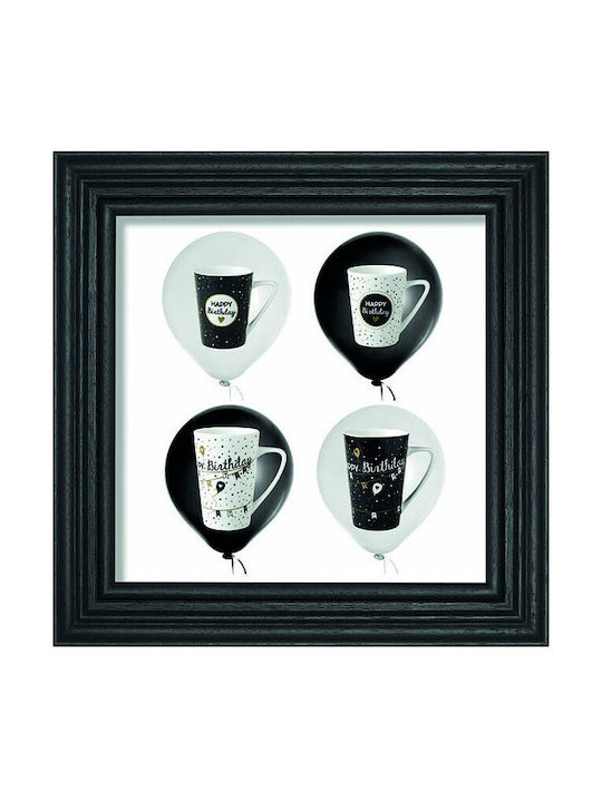 Dutch Rose Happy Birthday Schwarze XL Keramik Tasse 430ml