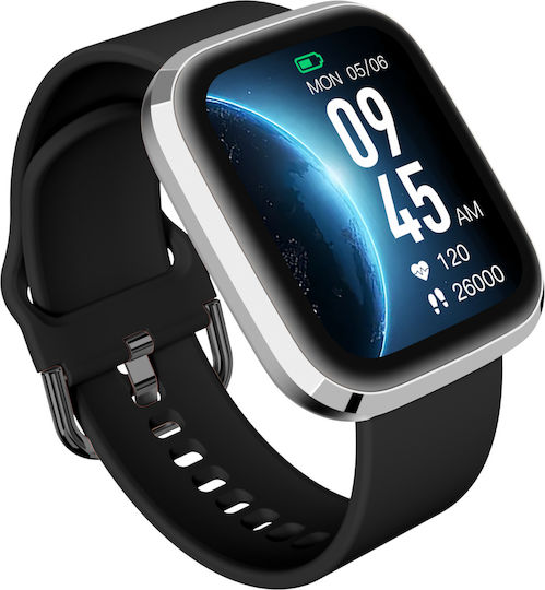 Garett GRC STYLE 41mm Smartwatch mit Pulsmesser (Silver and Black)