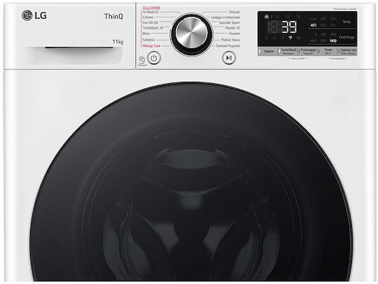 LG Πλυντήριο Ρούχων 11kg με Τεχνολογία Ατμού 1400 Στροφών AI DD F4R7011TSWB