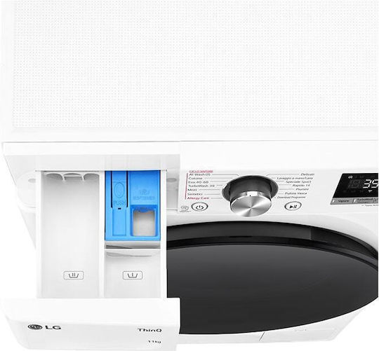 LG Πλυντήριο Ρούχων 11kg με Τεχνολογία Ατμού 1400 Στροφών AI DD F4R7011TSWB