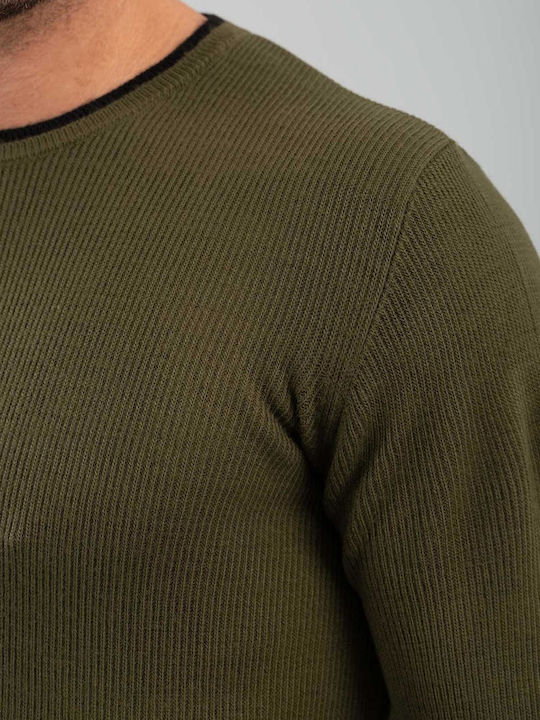 Vittorio Artist Vittorio Herren Langarm-Pullover Khaki