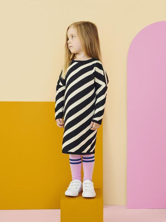 Papu Kids Dress Striped Black