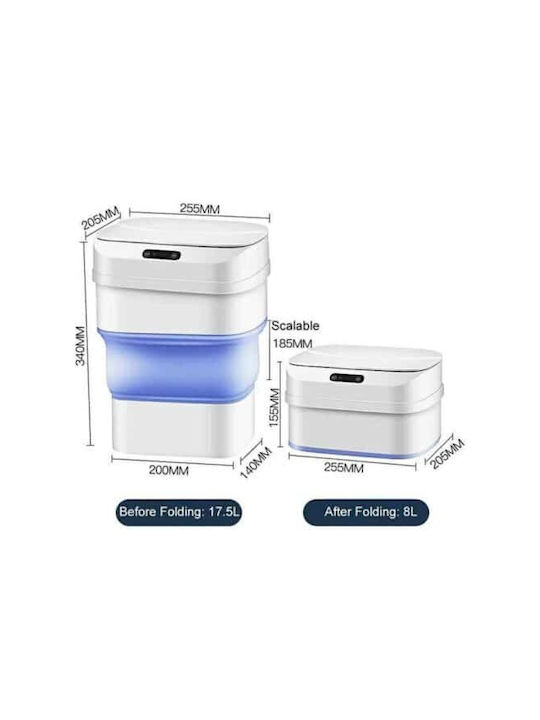 Smart Sensor Folding Plastic Bathroom Basket 17.5lt Blue