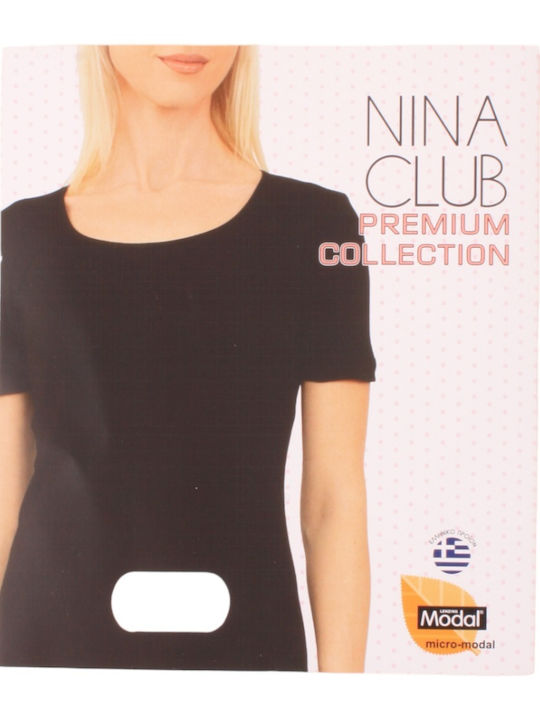 Nina Club Kurzärmelig Μπεζ Damen T-Shirt