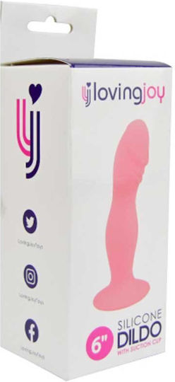 Loving Joy Dildo με Βεντούζα Ροζ 15.5cm