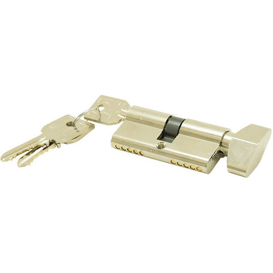 Domus Lock Cylinder 60mm (30-30) with Knob Silver