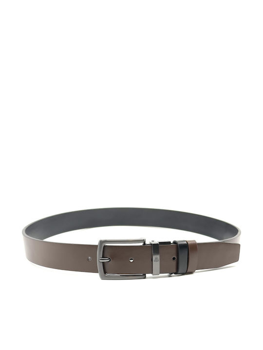 Men's Leather Double Sided Belt Black Velvet-Black Metal