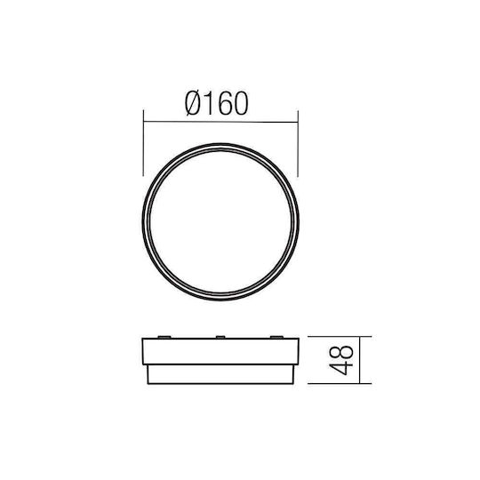 Redo Group Wandmontierte Außenleuchte LED IP65 10W mit Warmweiß Licht