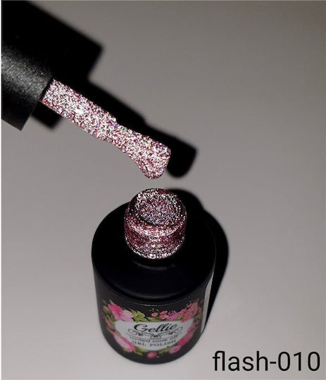 Gellie Ημιμόνιμο Βερνίκι Νυχιών Flash 10 με Glitter 10ml