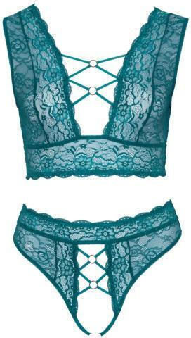Cottelli Collection Sexy Σετ Εσωρούχων με Δαντέλα Πράσινο Plus Size