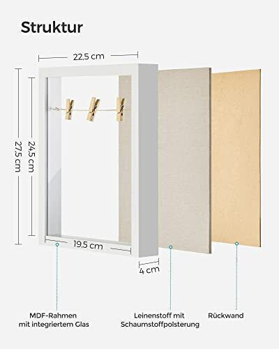 Songmics Κορνίζα με Λευκό Πλαίσιο Ξύλινη 22.5x12.7 Songmics Κορνίζα με Λευκό Πλαίσιο Ξύλινη 22.5x12.7