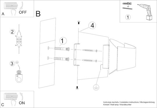 Sollux Modern Lamp Wall with Socket G9 White 15x15x15cm