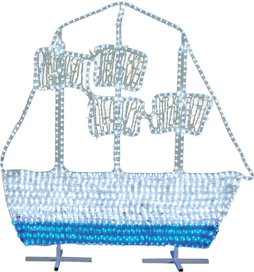 Lianos Christmas Plastic Rope Light in Shape Ship White 180x180cm