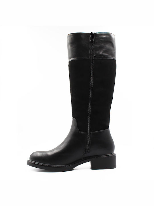 Alta Moda Suede Women's Boots with Zipper Black