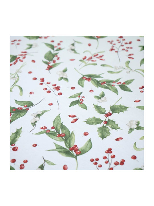 Dimeco Holly Christmas Fabric Tablecloth Ornament L85xW85cm