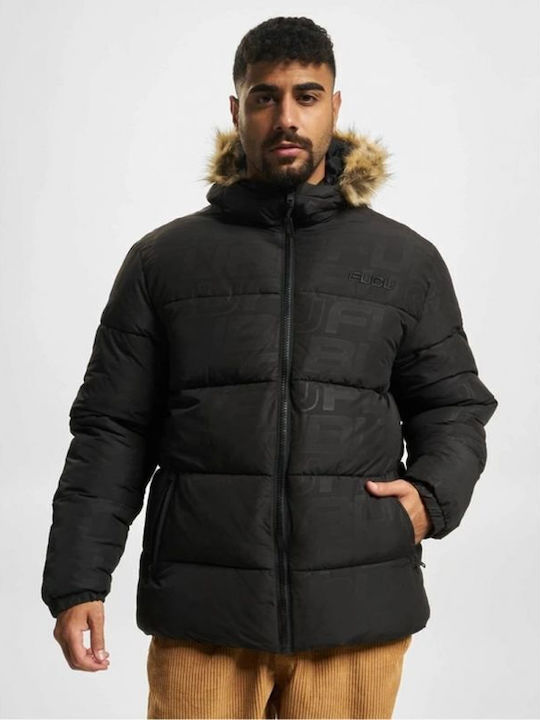 Fubu Herren Winter Jacke Puffer Schwarz