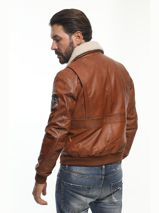 Newton Leather Men's Winter Leather Jacket Tabac Brown CODE: