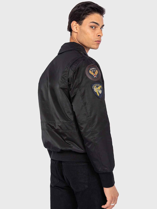 Schott N.y.c Ανδρικό Χειμωνιάτικο Μπουφάν Bomber Black