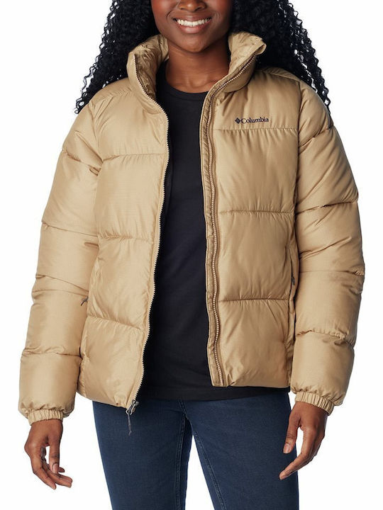 Puffect Women's for Hiking Short Puffer Jacket for Winter Brown