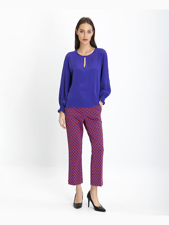 Laura Donini Long Sleeve Women's Blouse Purple