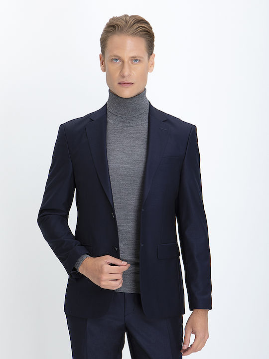 Donini Uomo Exclusive Costum Bărbați cu Croială Strâmtă Navy Blue