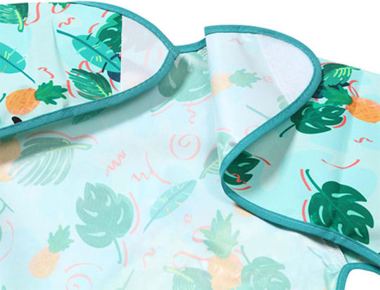 Babyono Toucans Waterproof Fabric Coverall with Hoop & Loop Fastener Pocket & Sleeves Multicolour for 6 m+