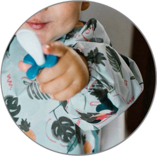 Babyono Toucans Waterproof Fabric Coverall with Hoop & Loop Fastener Pocket & Sleeves Multicolour for 6 m+