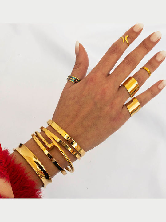Theodora's Jewellery Set Damen Ringe aus Stahl Vergoldet