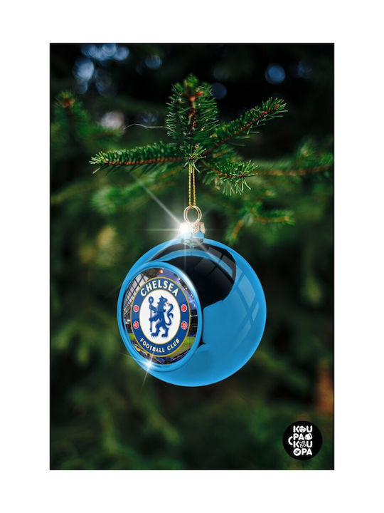 Christmas Ball Ornament Blue 8cm