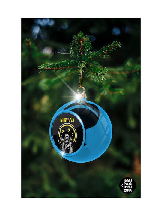 Christmas Ball Ornament Blue 8cm