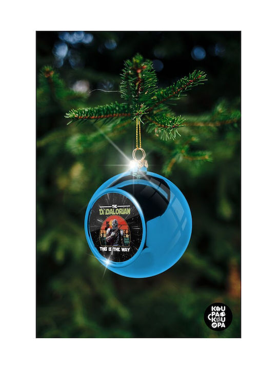 Christmas Ball Ornament Blue 8cm